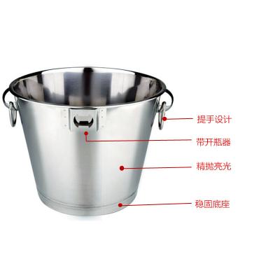 China Sustainable Metal Stainless Steel Party Ice Beer Bucket Coolers Champagne Ice Bucket for sale