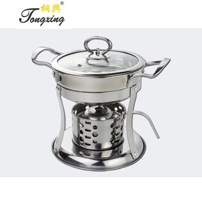 China Cooking Mini Stainless Steel Alcohol Stove Camping Hot Pot / Fire Boiler Alcohol Stove for sale