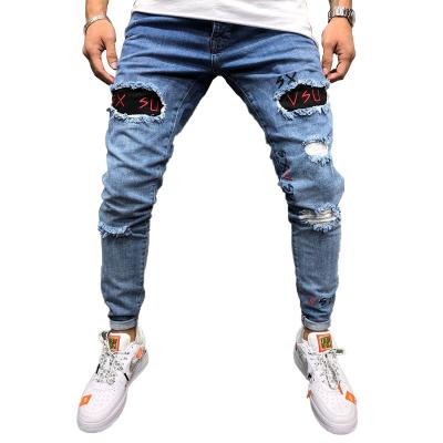 China Wholesale High Quality Skinny Denim Pants Breathable Skinny Ripped Slim Fit Jeans for sale