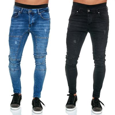 China Wholesale Custom Logo Mens Fashion Washed Skinny Breathable Slim Fit Pants Men's Ripped Jeans for sale