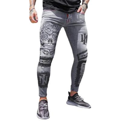 China Wholesale High Quality Breathable Printed Denim Slim Fit Pants Fashion Skinny Men's Jeans for sale