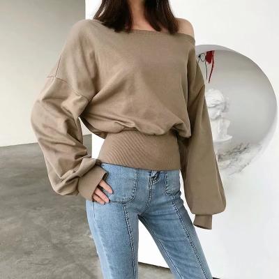 China Autumn Fashion Off Shoulder Sexy Wholesale Anti-Wrinkle Long Casual Sweatshirt For Women for sale