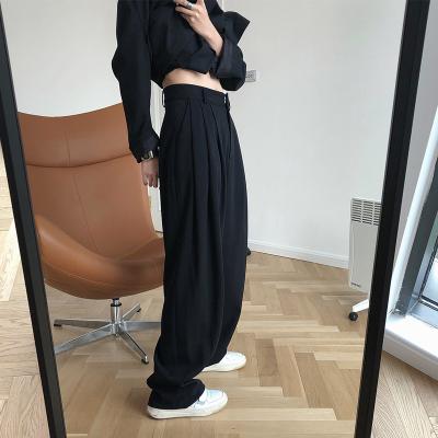 China Wholesale Solid Color Casual Fashion Ladies Anti-pilling Loose Wide Leg Pants For Women for sale