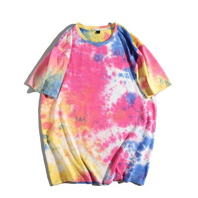 China 2021 Wholesale QUICK DRY High Street Dye Tie Dye Fashion Hip Hop T-shirts Men's Casual T-shirt for sale