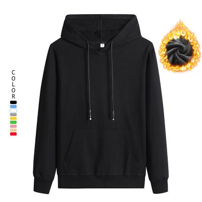 China Wholesale Custom Anti-wrinkle Casual Loose Solid Oversized Logo Color Velvet Hoodies For Men's Clothing for sale