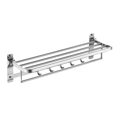 China High Quality Fashion Aluminum Alloy Bathroom Towel Rack 60CM Bath Towel Rail Bathrobe Clothes Rack for sale