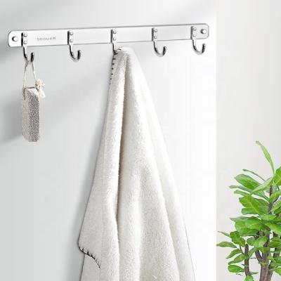 China CLASSIC high quality best price aluminum wall mounted punch clothes hook metal hanger for bathroom bedroom for sale