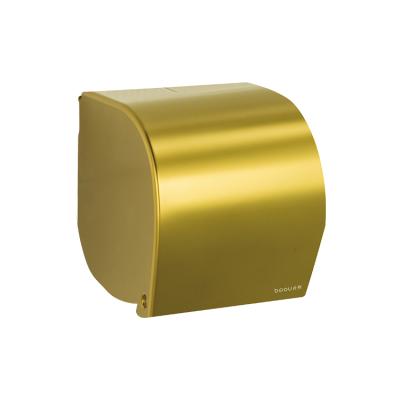 China Modern Bathroom Aliuminum Bronze Toilet Paper Holder With Shelf Roll Paper Holder for sale