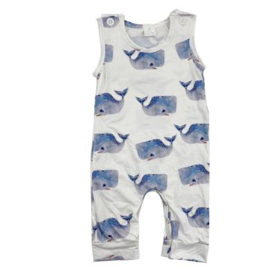 China Cute Anti-wrinkle waist quality boy romper with shark print whosale baby boy clothing for sale