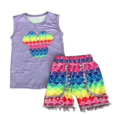 China Anti-wrinkle summer fashion children's suit vest boys and girls two-piece color design boutique set neutral for sale