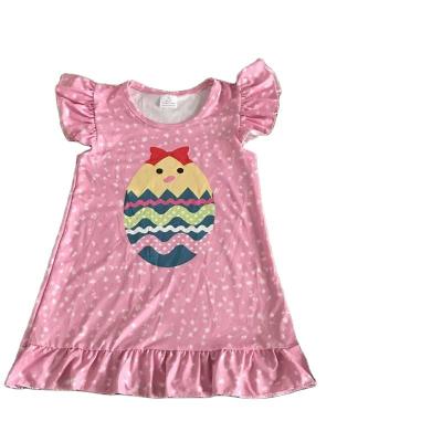 China Anti-wrinkle Easter sale summer children's hot rabbit embroidery girls short sleeve pink pajamas set wholesale boutique kids for sale