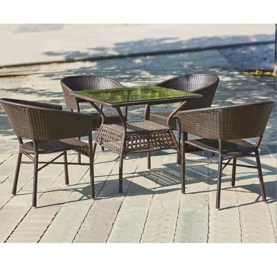 China Modern round garden table sets luxury fashion rattan chair set wicker garden chair set garden table furniture for sale