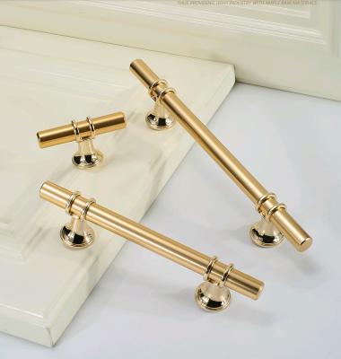 China Modern Minimalist Gold Door Handles Zinc Alloy Black Sideboard Handles Solid Drawer Knobs Shape Furniture Handle for sale