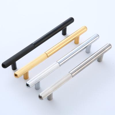 China Fashion American style modern minimalist aluminum black handles, drawer pulls, cabinet door handles for sale