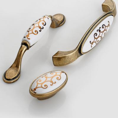 China European Ceramic Cabinet Drawer Handle Furniture Handle Zinc Alloy China Supplier for sale