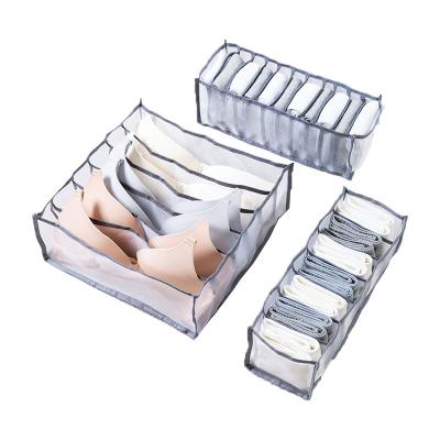 China Tri Folding Underwear Storage Box Wardrobe Drawer Compartment Bottom Artifact Household Cloth Underwear Compartment Box for sale