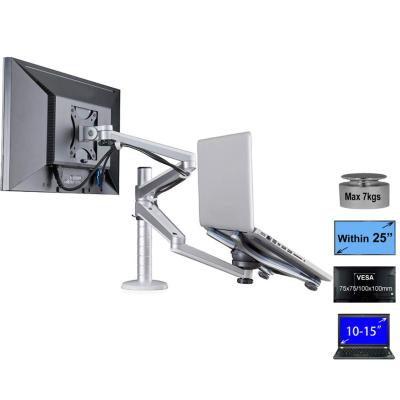 China OA-7X Aluminum Alloy Multimedia Desk Arm Dual 27 Inch LCD Laptop Stand Table Full Motion Monitor Mount Arm Bracket Dual Monitor Holder+ for sale