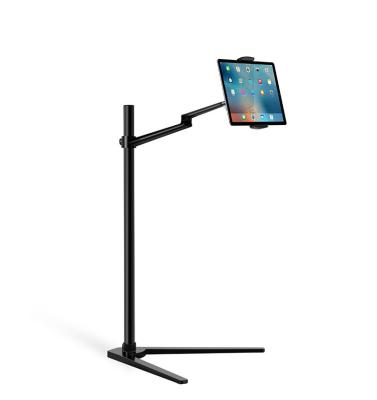 China UP-6A Aluminum Multifunctional Alloy+Silicone Floor Stand For Tablet PC/Smartphone Stand Height/Angle Adjustable for sale