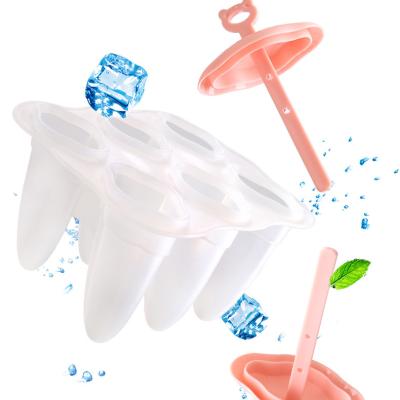 China Sustainable 6-Cavity Ice Pop Maker Forms Custom Kitchen Gadgets Silicon Ice Cream Popsicle Frozen Molds With Sticks for sale