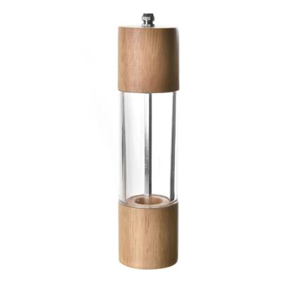 China Sustainable Supply Adjustable Wood Salt Factory Wooden Spice Grinder for sale