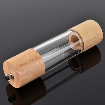 China Sustainable Cooking Tools Adjustable Wooden Salt Spice Grinder for sale