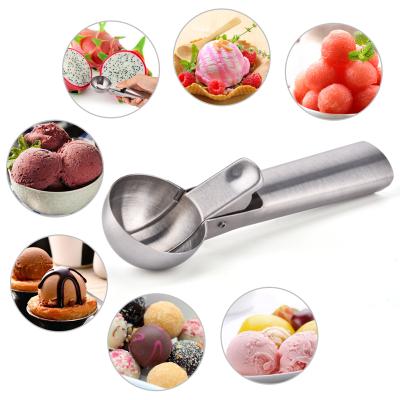 China Sustainable Kitchen Accessories Ice Cream Tools Food Grade Stainless Steel Ice Cream Scoop for sale