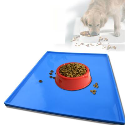 China Travel Customized Pet Food Upgraded Waterproof Non-slip Silicone Mat Cooling Bowl Dog Sleeping Mat Silicone Pet Feeding Mat for sale