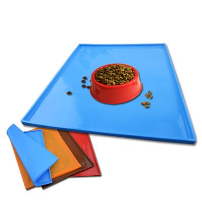 China Travel Non Slip Waterproofpet Gel Cooling Mat Travel Sublimation Self Heating Silicone Pet Feeding Mat For Pet Bowl for sale