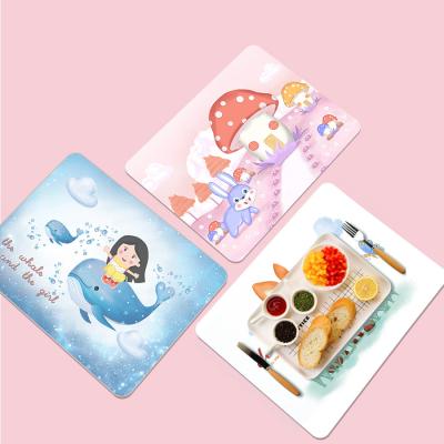 China Sustainable Portable 40*30cm Easy To Clean Non Slip Reusable Kids Place Mat For Students Table Dish Mat for sale