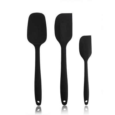 China 3 Pieces Sustainable Non-Stick Silicone Premium Spatula Set Cake Spatulas For Food Cooking Kitchen Mixing Spatula for sale