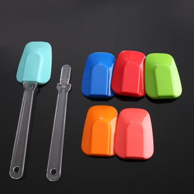 China Detachable Reusable Kitchen Utensil Peanut Butter Cake Cream Scraper Reusable Silicone Spatula Set Plastic Cake Spatula for sale