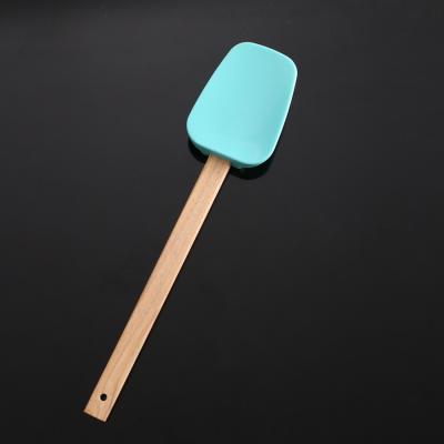 China Detachable Reusable High Temperature Resistant Wooden Handle Silicone Spatula Set Cake Cream Spatula Large Viable for sale