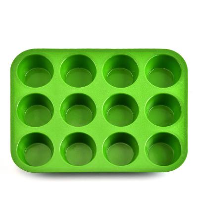 China Sustainable Cake Tools Silicone Cake Mold Circular Cupcake Pan Cake Mold for sale