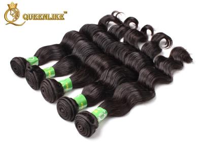 China La Virgen 100% 1B# natural sin procesar brasileño suelta extensiones que tejen onduladas en venta