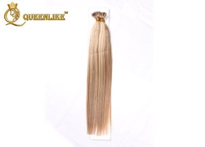 China White Girl Silky Straight I Tip Hair Extensions , Single Drawn Grade 7A Malaysian Remy Hair for sale