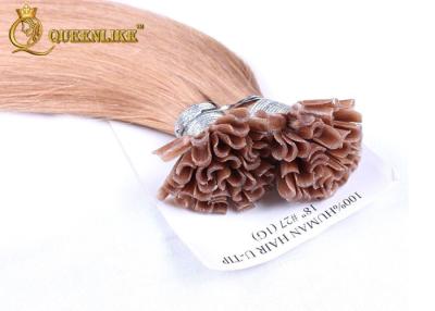 China Long Blonde Double Weft I Tip / U Tip Hair Extensions Indian Remy Human Hair for sale