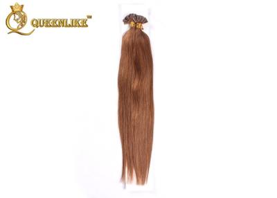 China Dark Brown Smooth U Tip Hair Extensions Straight Human Hair Weave No Tangling for sale