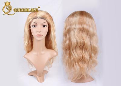 China Piano Blond and Brown Lace Front Human Hair Wigs With Straps / Combs for sale