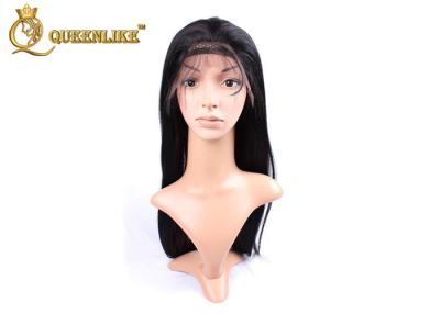 China Unprocessed Virgin 100% Cambodian Full Lace Wig , Natural Black Straight Human Hair Wig for sale