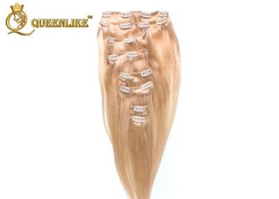 China Straight Human Hair Clip In Hair Extension Tangle Free 120g 8 pieces / Bundle for sale