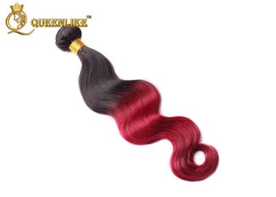 China Red And Black Ombre Water Wave / Kinky Curl Remy Human Hair Extensions For Salon for sale