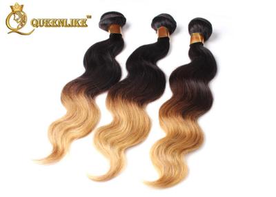 China Mixed Color Real Ombre Remy Human Hair Extensions Body Wave Hair Weave for sale