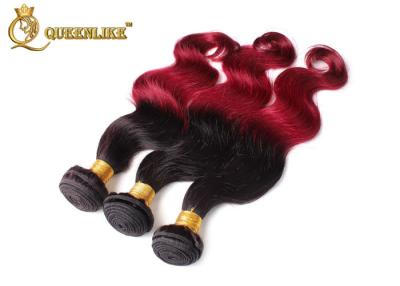 China Indian Body Wave 24'' 26'' 28'' Black And Red Ombre Hair Extensions SGS for sale