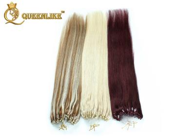 China Natural Color Micro Loop Human Hair Extensions , Silky Remy Straight Hair Weave for sale