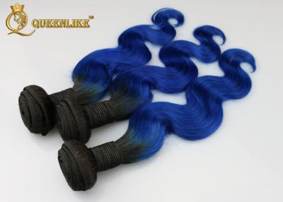 China Ombre-Farbe 1B/blaues Körper-gewelltes kambodschanisches Menschenhaar-langlebige verschiedene Zoll zu verkaufen