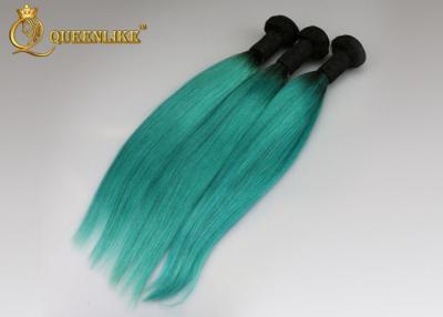 China Two Tone Color 1B / Green Straight Cambodian Human Hair Weave Fashion Style Straight for sale