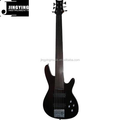 China Basswood Factory Direct Wholesale Custom 6 Strings Fretless Bass Guitar for sale