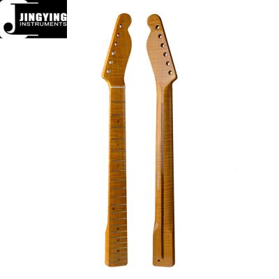 China 2019 High Quality Canada GUITAR 21 Fret Flamed Yellow Maple Color Electric Guitar Necks for sale