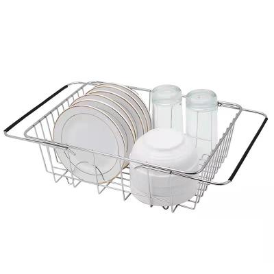 China Viable Freestanding Kitchen Stainless Steel Mesh Over Dish Drying Rack Dish Rack for sale