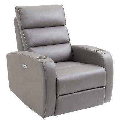 China Home Theater One Seat Electric Living Room Recliner Remote Control Chair with USB Charging and Cup Holder for sale